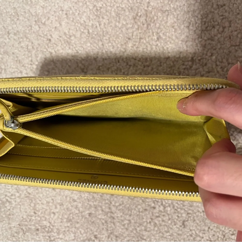 Chanel Yellow Quilted Zippy Long Wallet - Picture 8 of 10